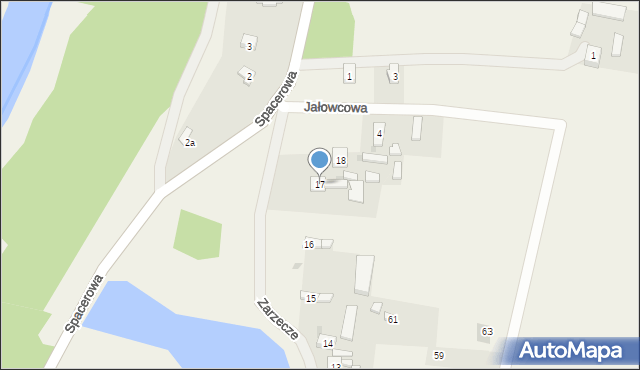 Strumiany, Zarzecze, 17, mapa Strumiany