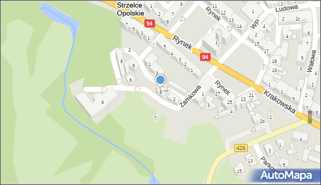 Strzelce Opolskie, Zamkowa, 4, mapa Strzelce Opolskie