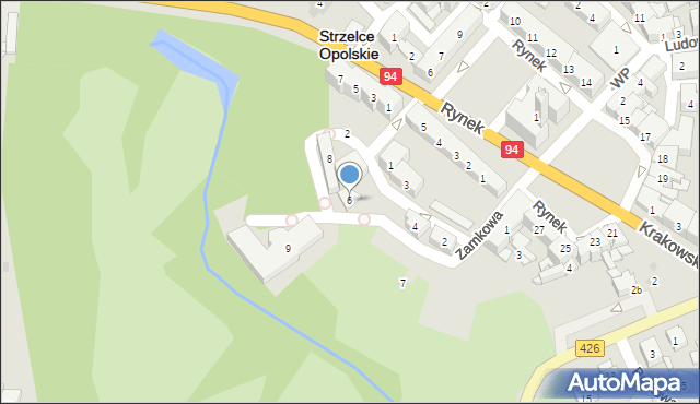 Strzelce Opolskie, Zamkowa, 6, mapa Strzelce Opolskie