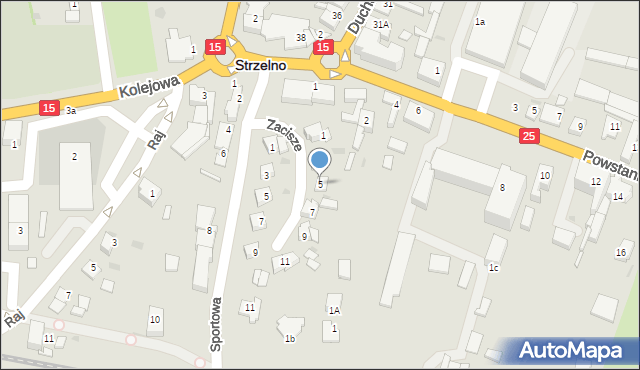 Strzelno, Zacisze, 5, mapa Strzelno