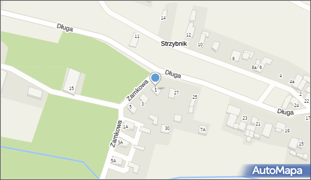 Strzybnik, Zamkowa, 1, mapa Strzybnik