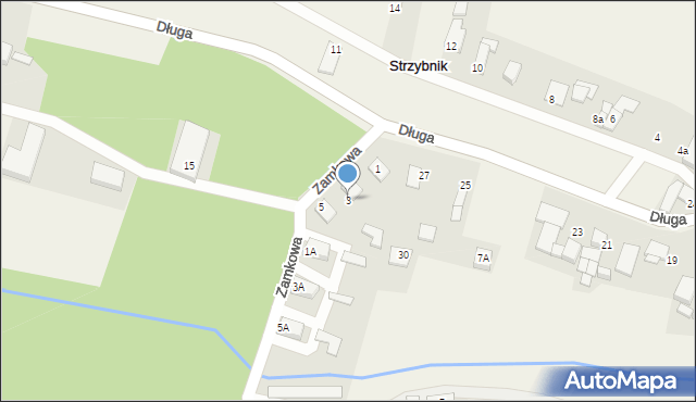 Strzybnik, Zamkowa, 3, mapa Strzybnik