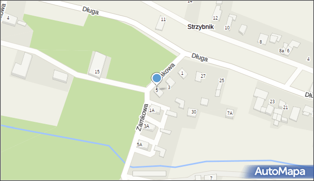 Strzybnik, Zamkowa, 5, mapa Strzybnik