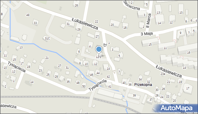 Strzyżów, Zajączkowskiego, 12/1, mapa Strzyżów