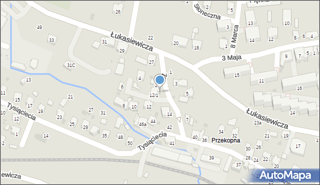 Strzyżów, Zajączkowskiego, 12A, mapa Strzyżów