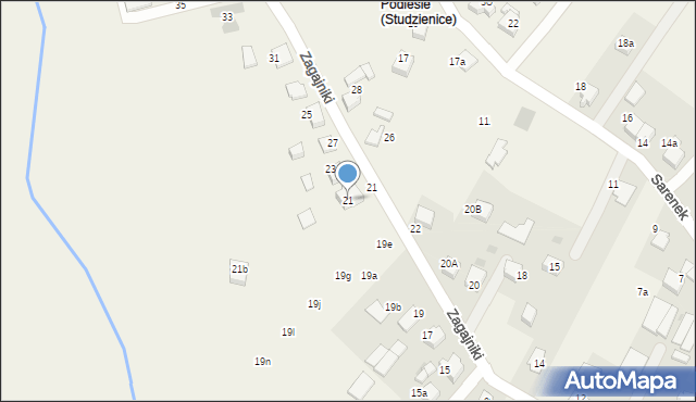 Studzienice, Zagajniki, 21, mapa Studzienice