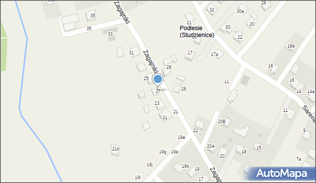 Studzienice, Zagajniki, 27, mapa Studzienice