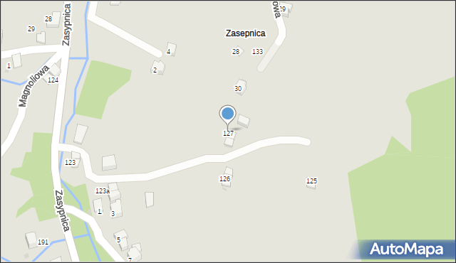 Sucha Beskidzka, Zasypnica, 127, mapa Sucha Beskidzka