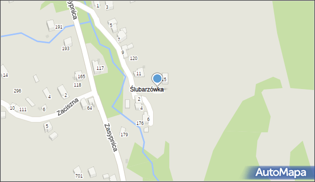 Sucha Beskidzka, Zasypnica, 211, mapa Sucha Beskidzka