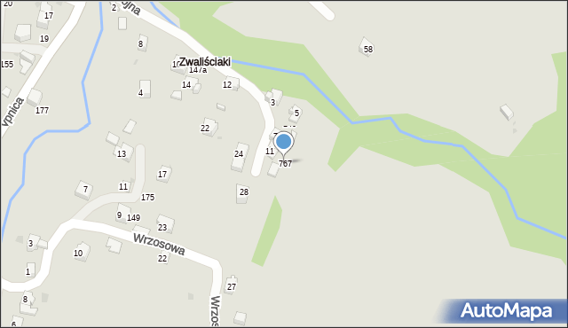 Sucha Beskidzka, Zasypnica, 767, mapa Sucha Beskidzka