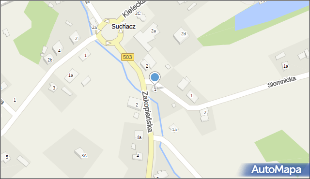 Suchacz, Zakopiańska, 1, mapa Suchacz