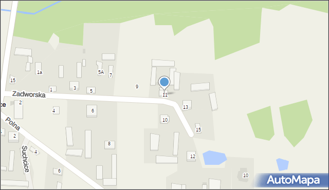 Suchcice, Zadworska, 11, mapa Suchcice