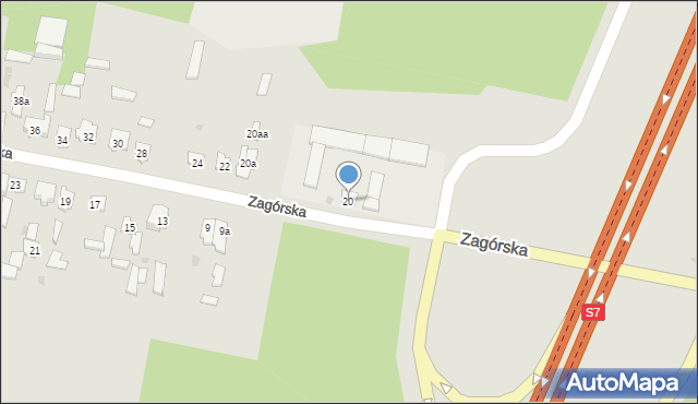 Suchedniów, Zagórska, 20b, mapa Suchedniów