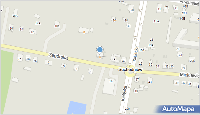 Suchedniów, Zagórska, 6, mapa Suchedniów