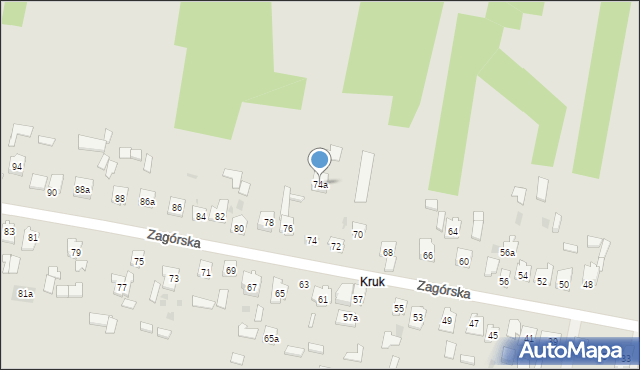 Suchedniów, Zagórska, 74a, mapa Suchedniów