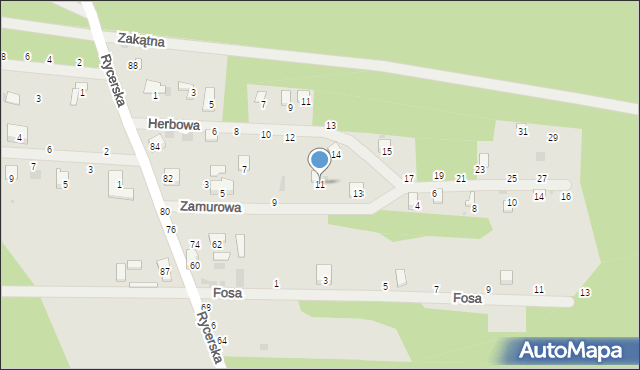 Sulejów, Zamurowa, 11, mapa Sulejów