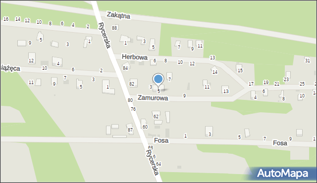 Sulejów, Zamurowa, 5, mapa Sulejów