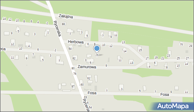 Sulejów, Zamurowa, 7, mapa Sulejów