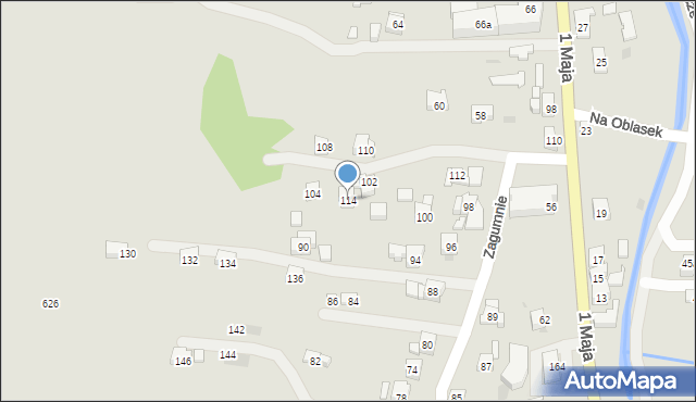 Sułkowice, Zagumnie, 114, mapa Sułkowice