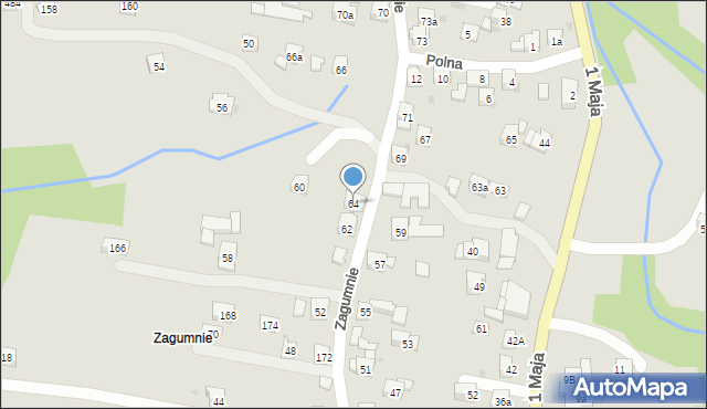 Sułkowice, Zagumnie, 64, mapa Sułkowice