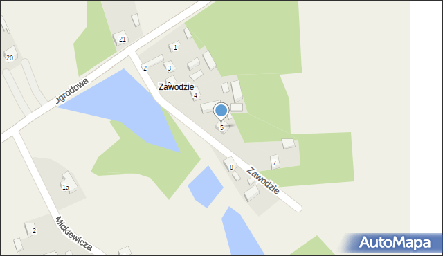 Sulmierzyce, Zawodzie, 5, mapa Sulmierzyce