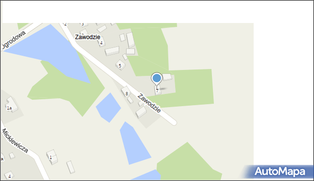 Sulmierzyce, Zawodzie, 7, mapa Sulmierzyce