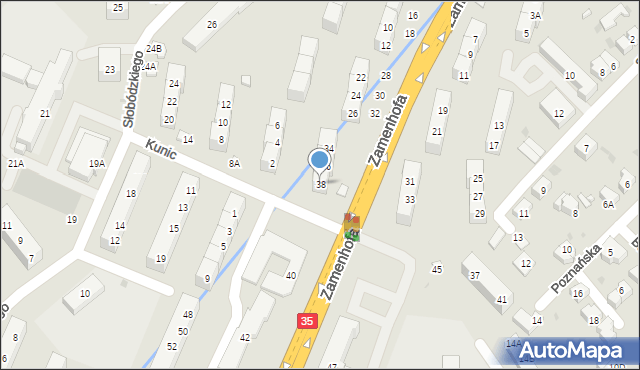 Świdnica, Zamenhofa Ludwika, dr., 38, mapa Świdnicy