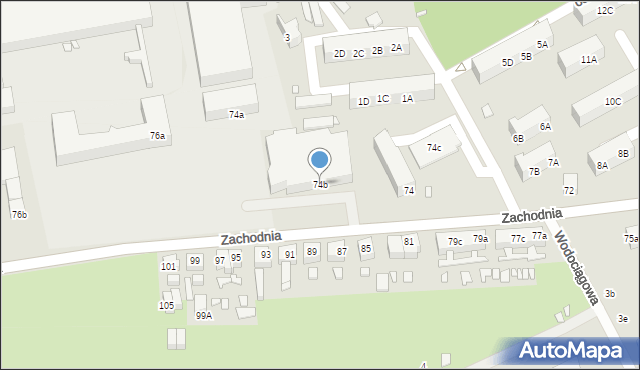 Świebodzin, Zachodnia, 74b, mapa Świebodzin