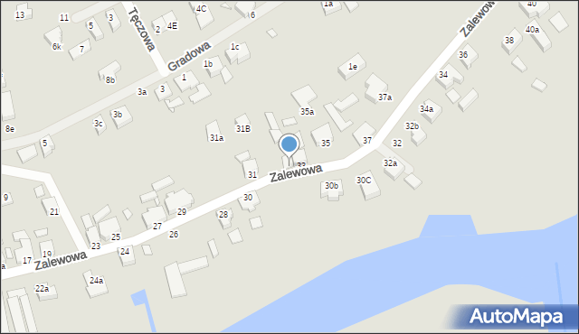 Świnoujście, Zalewowa, 33a, mapa Świnoujście