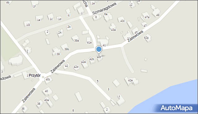 Świnoujście, Zalewowa, 42c, mapa Świnoujście