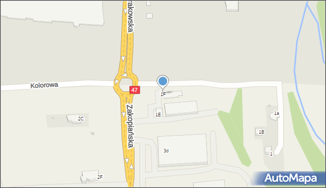 Szaflary, Zakopiańska, 1F, mapa Szaflary