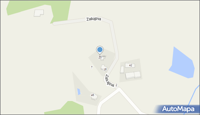 Szarłata, Zakątna, 20, mapa Szarłata