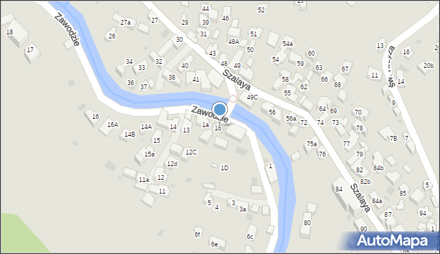 Szczawnica, Zawodzie, 1, mapa Szczawnica