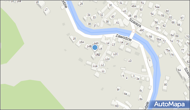 Szczawnica, Zawodzie, 15c, mapa Szczawnica