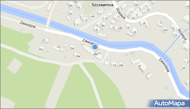 Szczawnica, Zawodzie, 19b, mapa Szczawnica