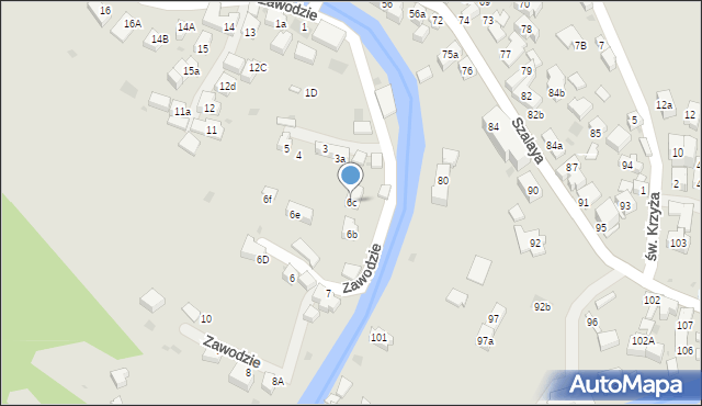 Szczawnica, Zawodzie, 6c, mapa Szczawnica