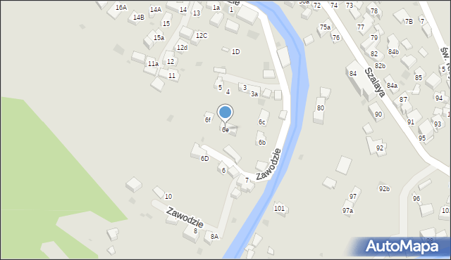 Szczawnica, Zawodzie, 6e, mapa Szczawnica