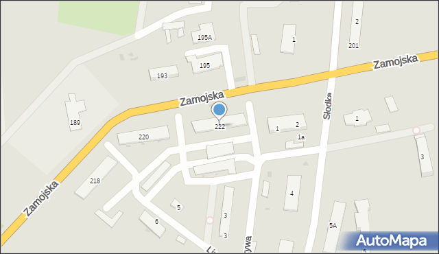 Szczebrzeszyn, Zamojska, 222, mapa Szczebrzeszyn