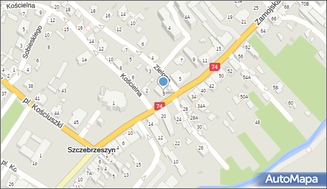 Szczebrzeszyn, Zamojska, 3, mapa Szczebrzeszyn