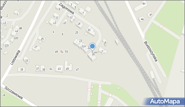 Szczecin, Zagonowa, 19b, mapa Szczecina