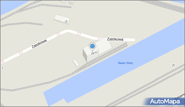 Szczecin, Zatokowa, 14, mapa Szczecina