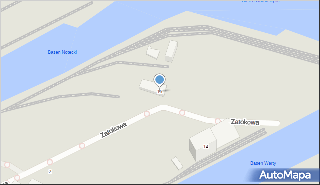 Szczecin, Zatokowa, 15, mapa Szczecina