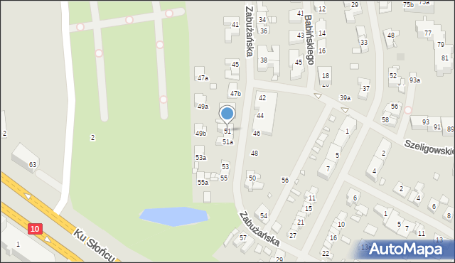 Szczecin, Zabużańska, 51, mapa Szczecina