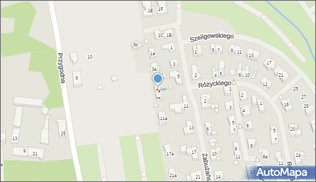 Szczecin, Zabużańska, 7a, mapa Szczecina