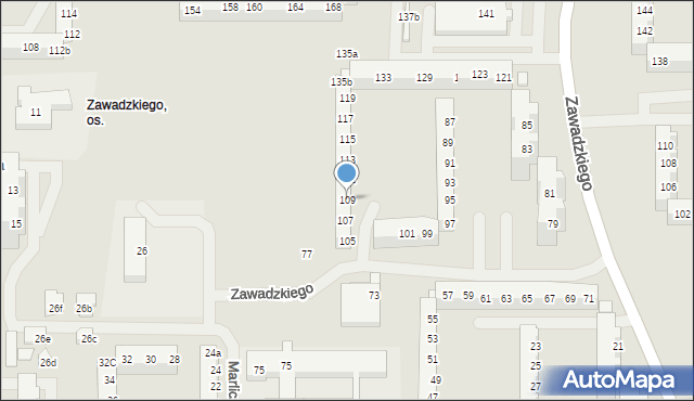 Szczecin, Zawadzkiego Tadeusza, 109, mapa Szczecina