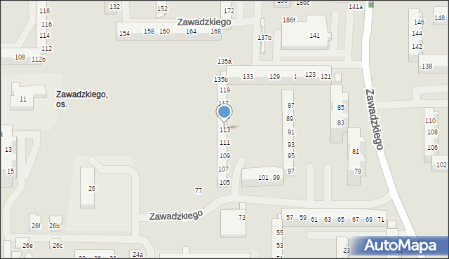 Szczecin, Zawadzkiego Tadeusza, 113, mapa Szczecina