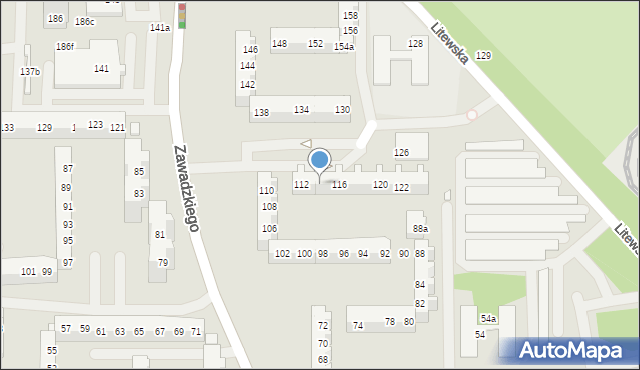 Szczecin, Zawadzkiego Tadeusza, 114, mapa Szczecina