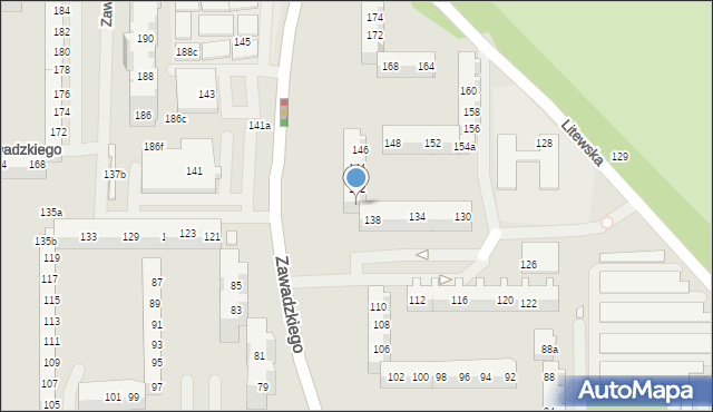 Szczecin, Zawadzkiego Tadeusza, 140, mapa Szczecina