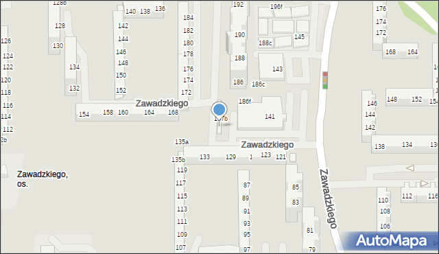 Szczecin, Zawadzkiego Tadeusza, 141a, mapa Szczecina