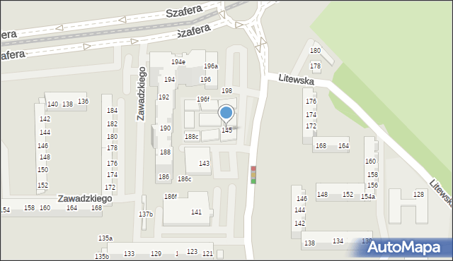 Szczecin, Zawadzkiego Tadeusza, 145, mapa Szczecina